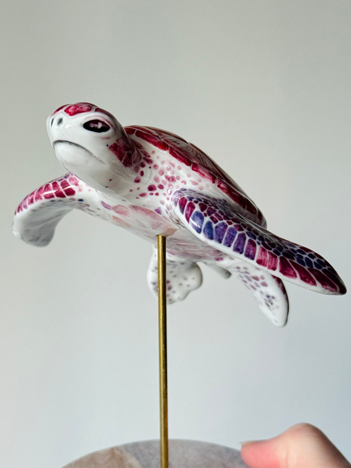 Porcelain Sea Turtle on a stand