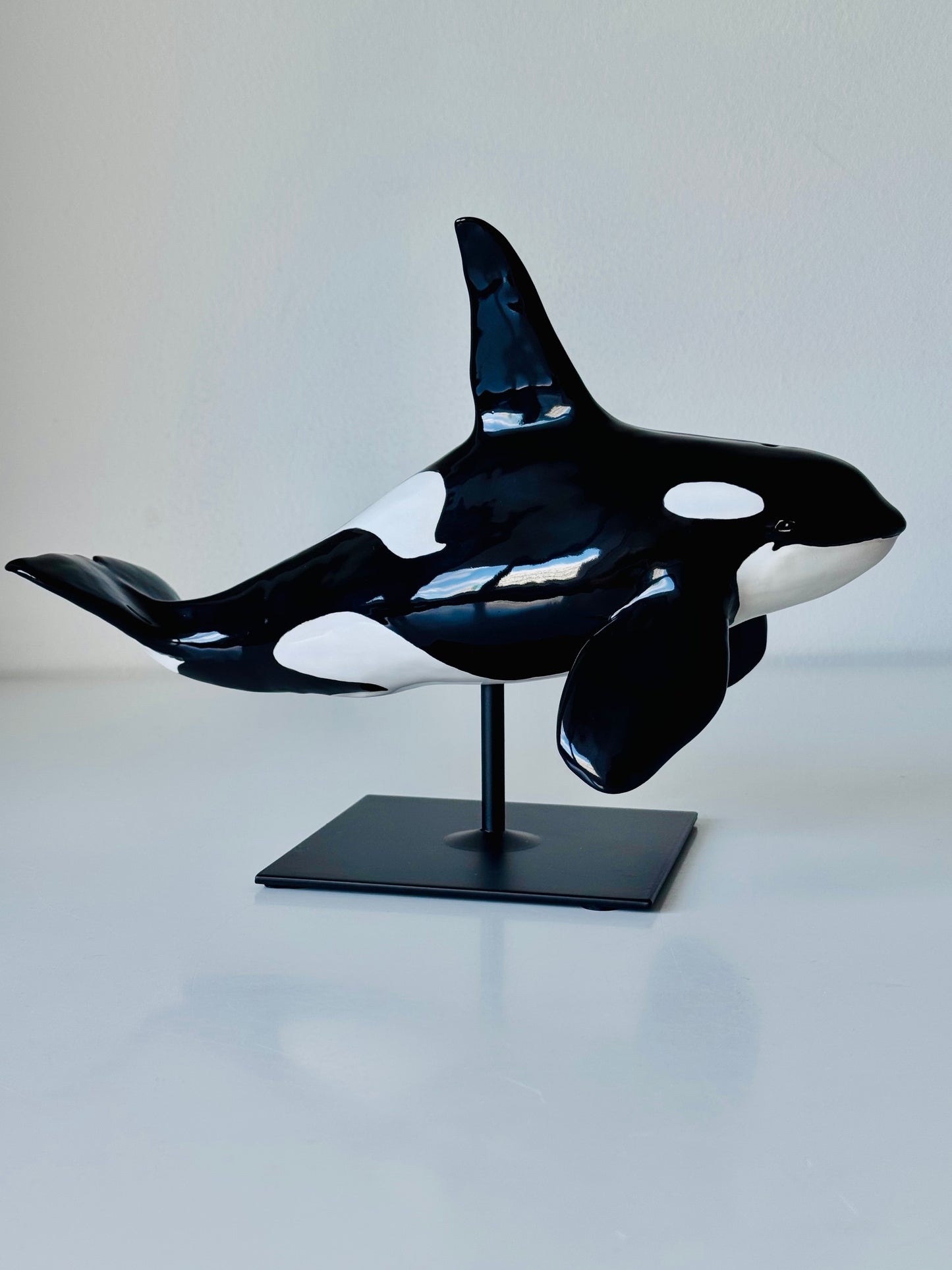Male Orca on a stand