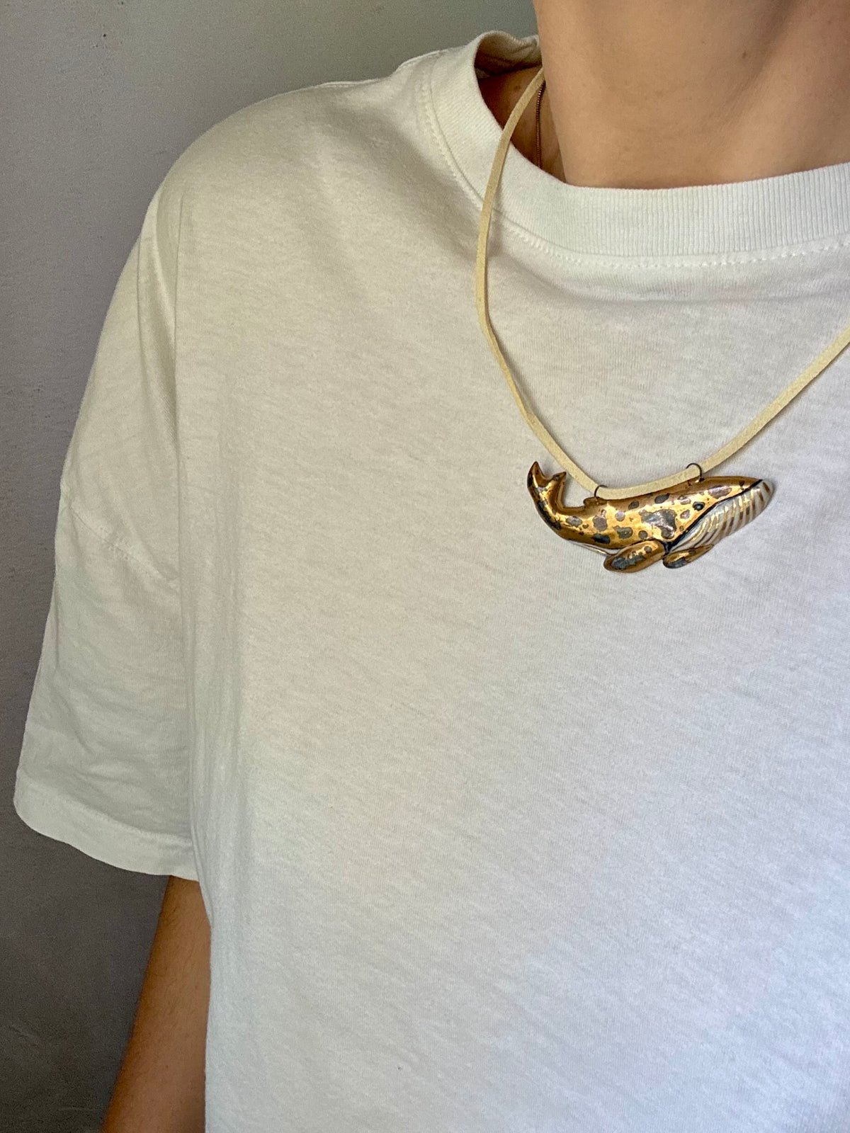 Porcelain whale pendant