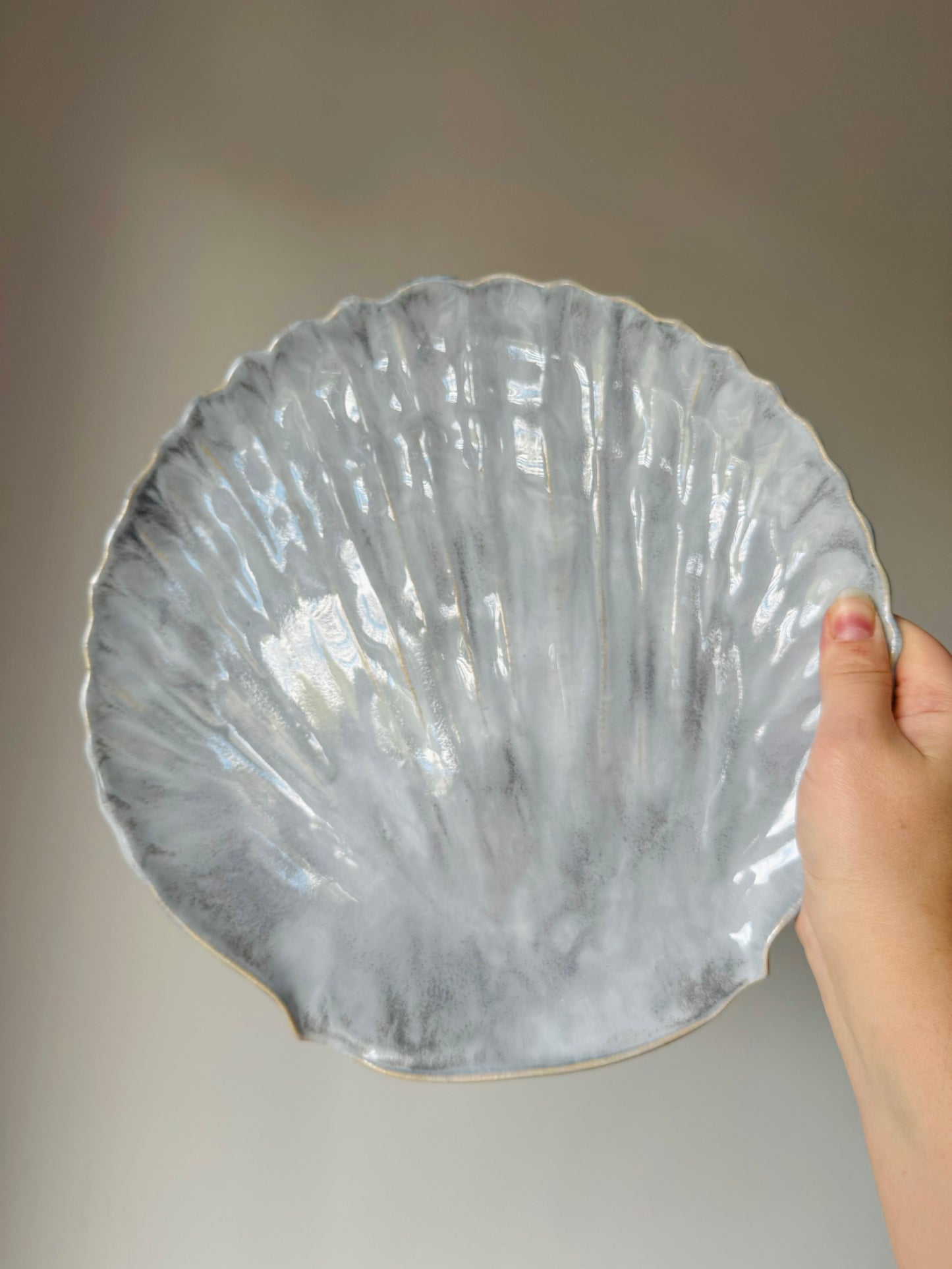 Shell-shaped plate