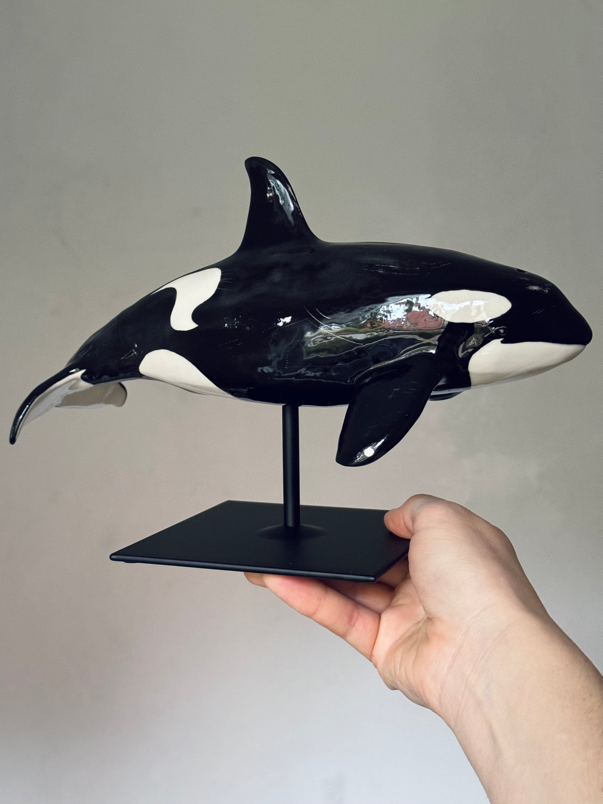 Orca on a stand