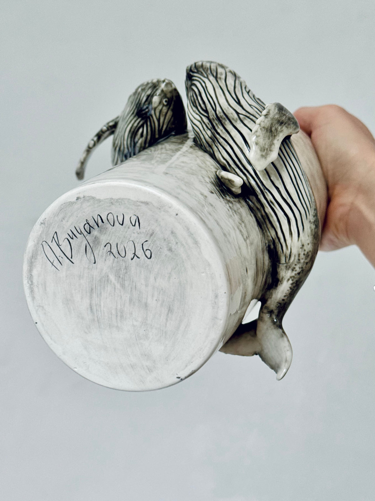 Ceramic Vase with a Whale