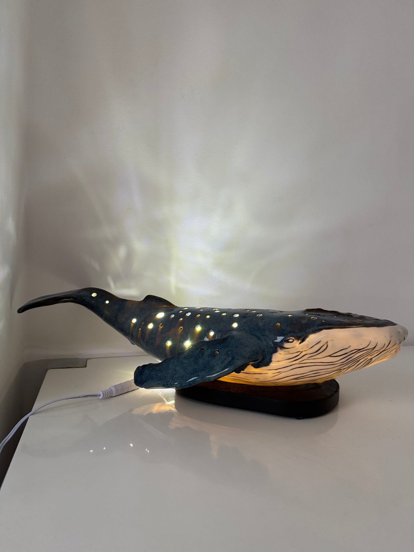 Porcelain Whale Lamp