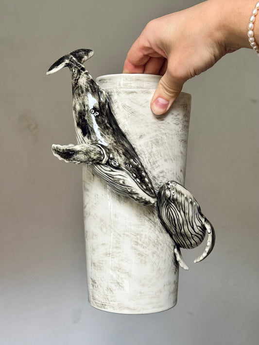 Ceramic Vase with a Whale