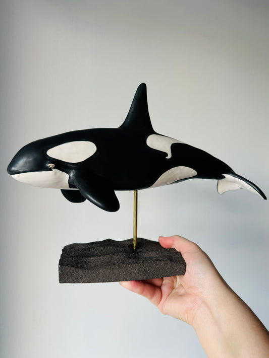 Orca on a stand