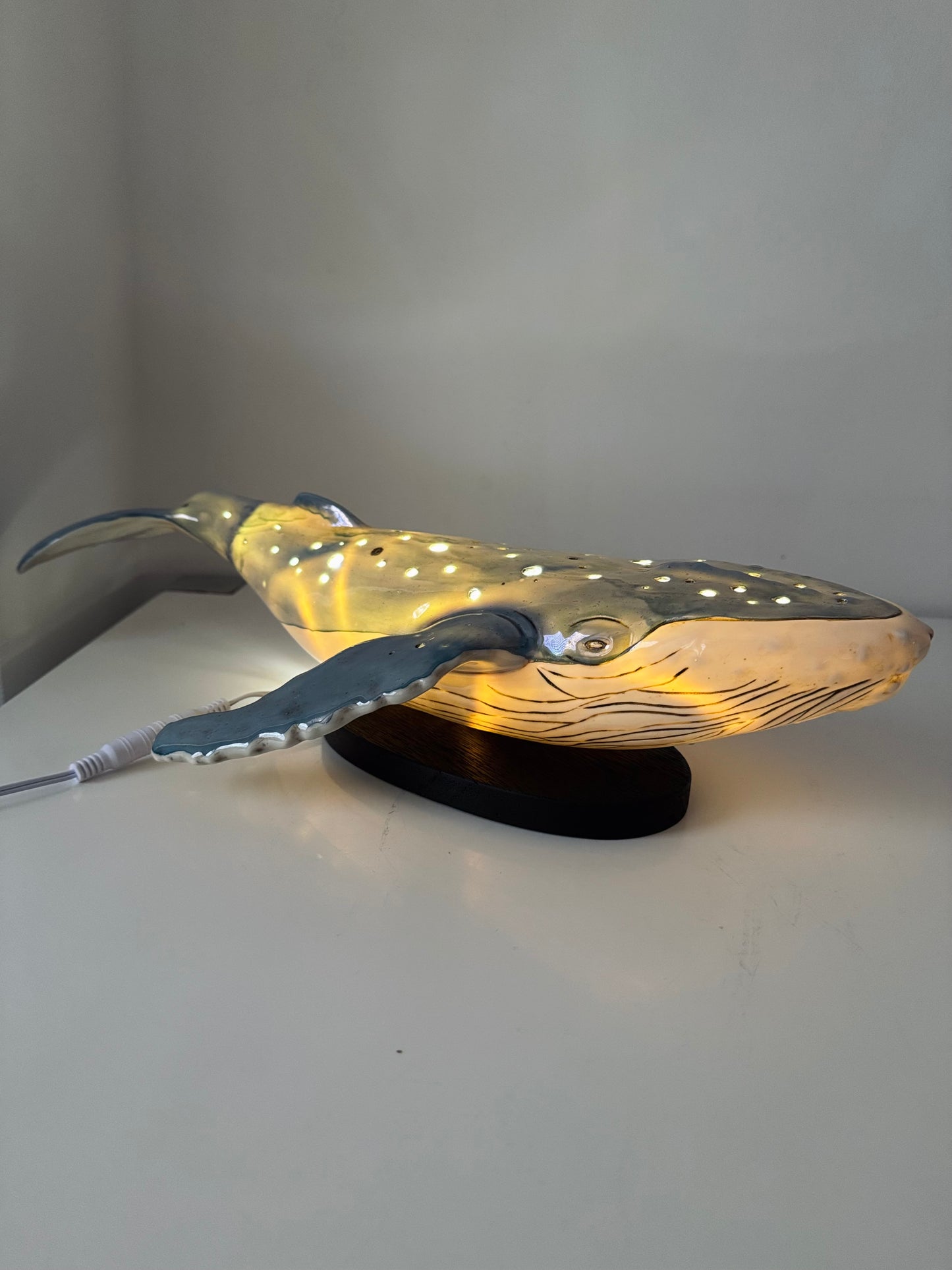 Porcelain Whale Lamp