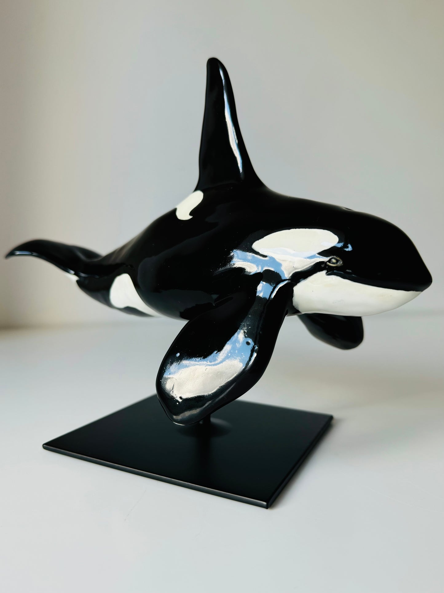 Male Orca on a stand