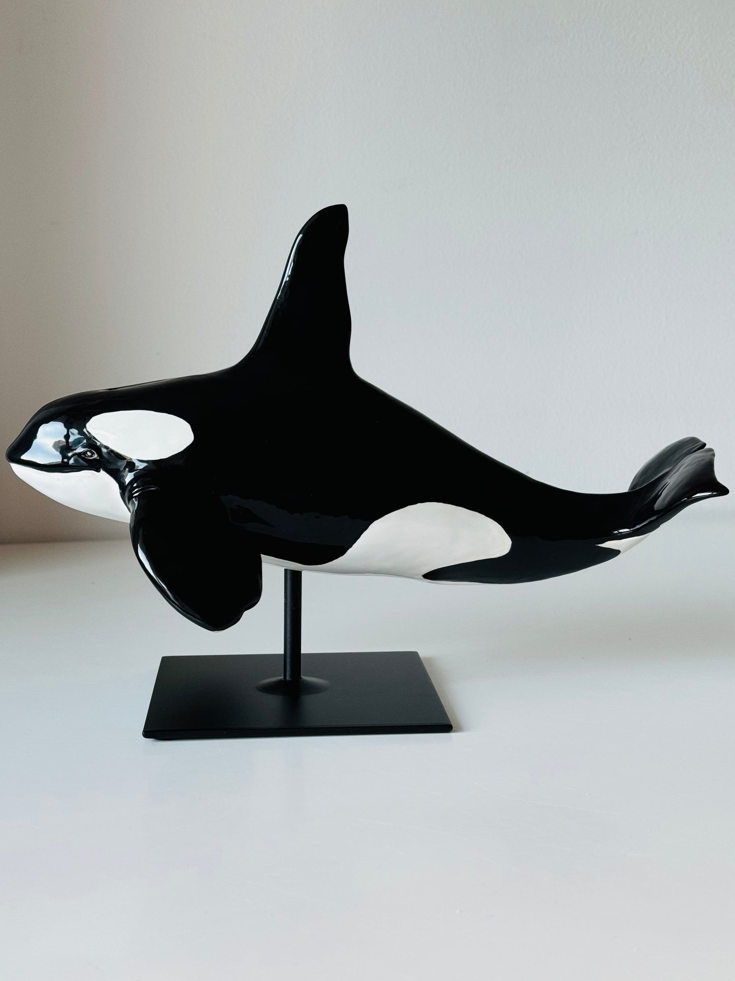 Male Orca on a stand