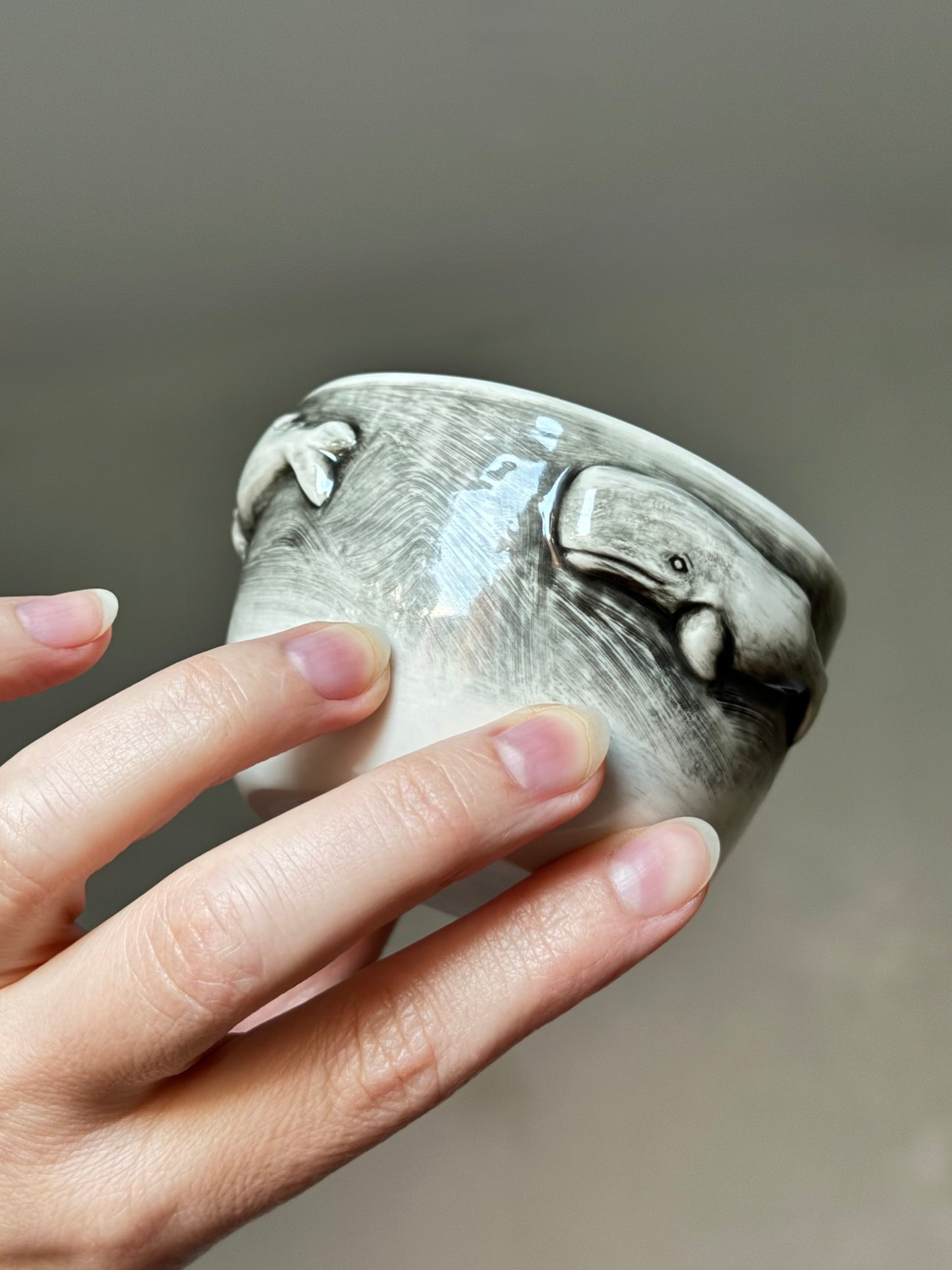 Porcelain Sperm Whale Cup