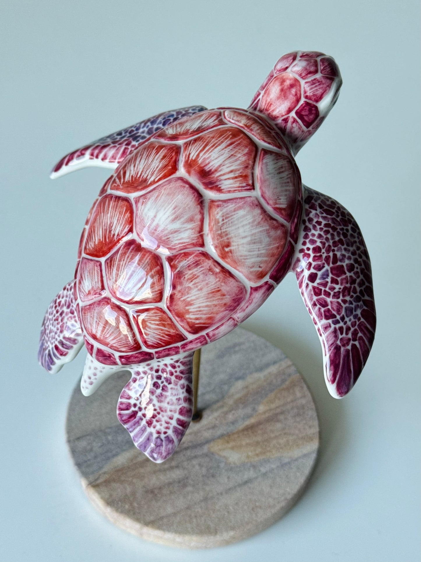 Porcelain Sea Turtle on a stand