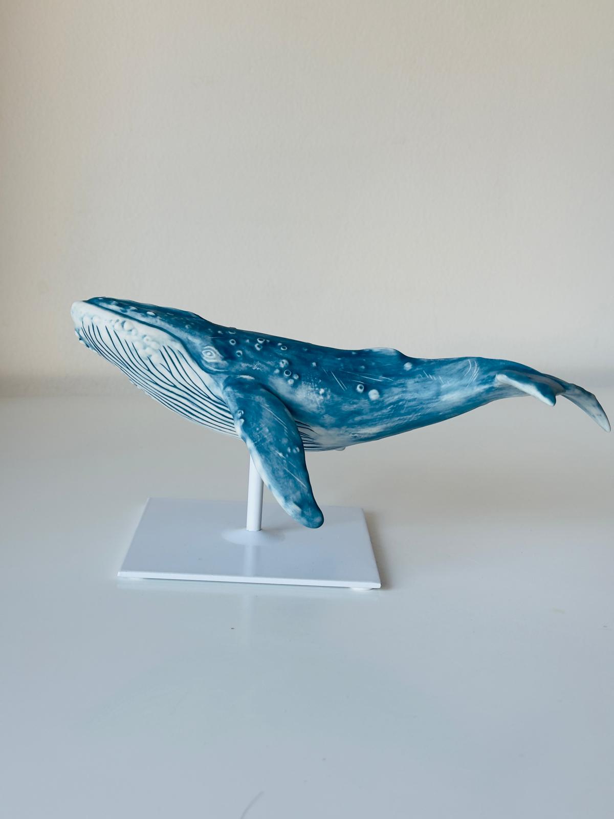 Porcelain Humpback Whale on a stand