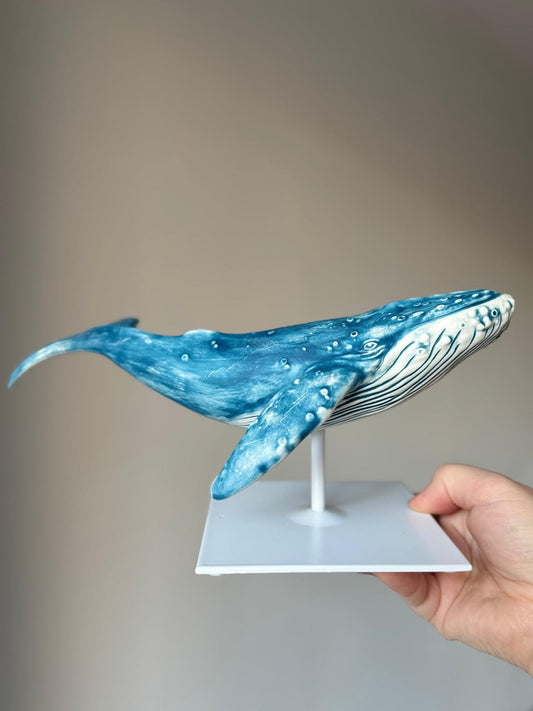 Porcelain Humpback Whale on a stand