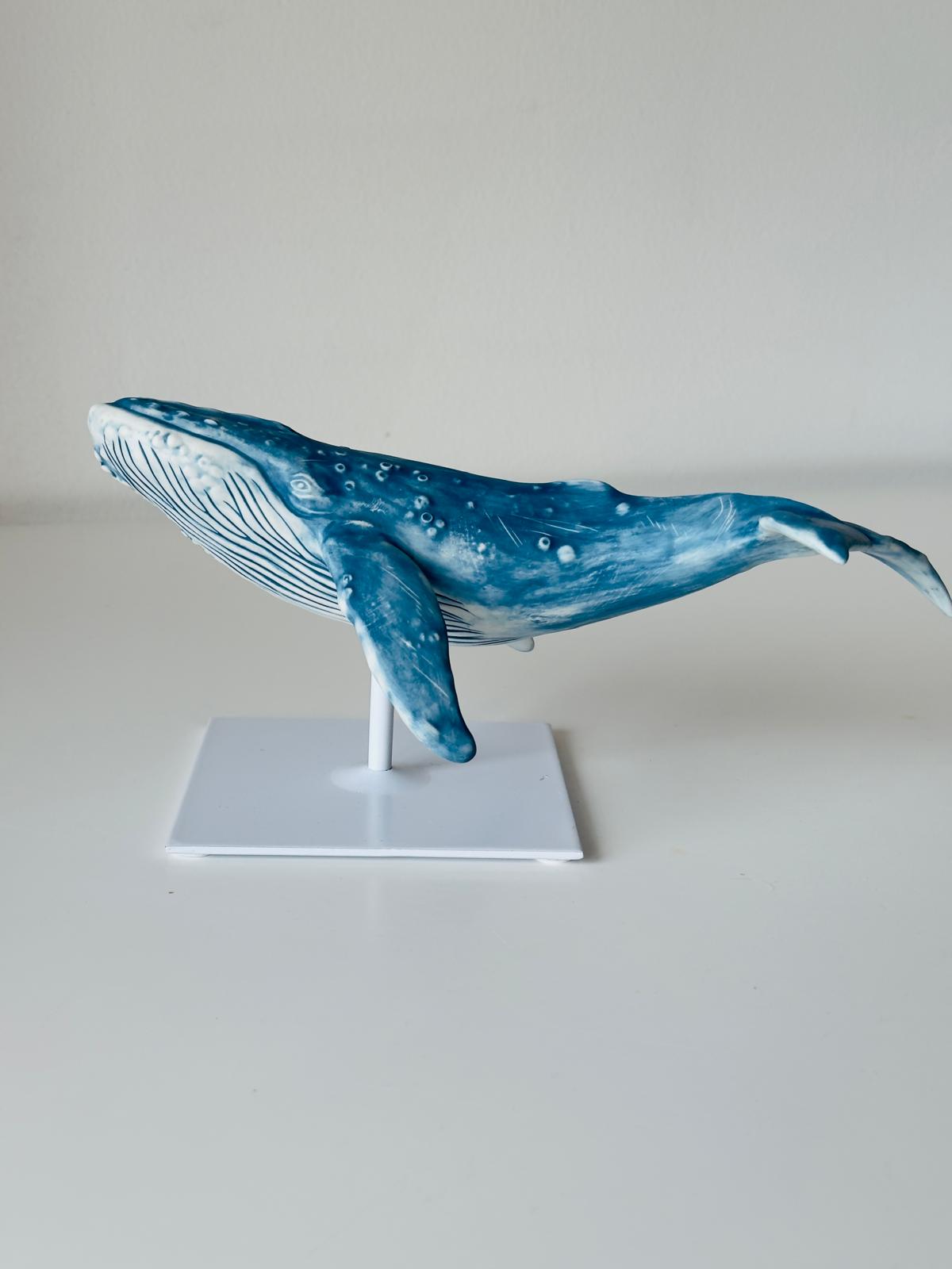 Porcelain Humpback Whale on a stand