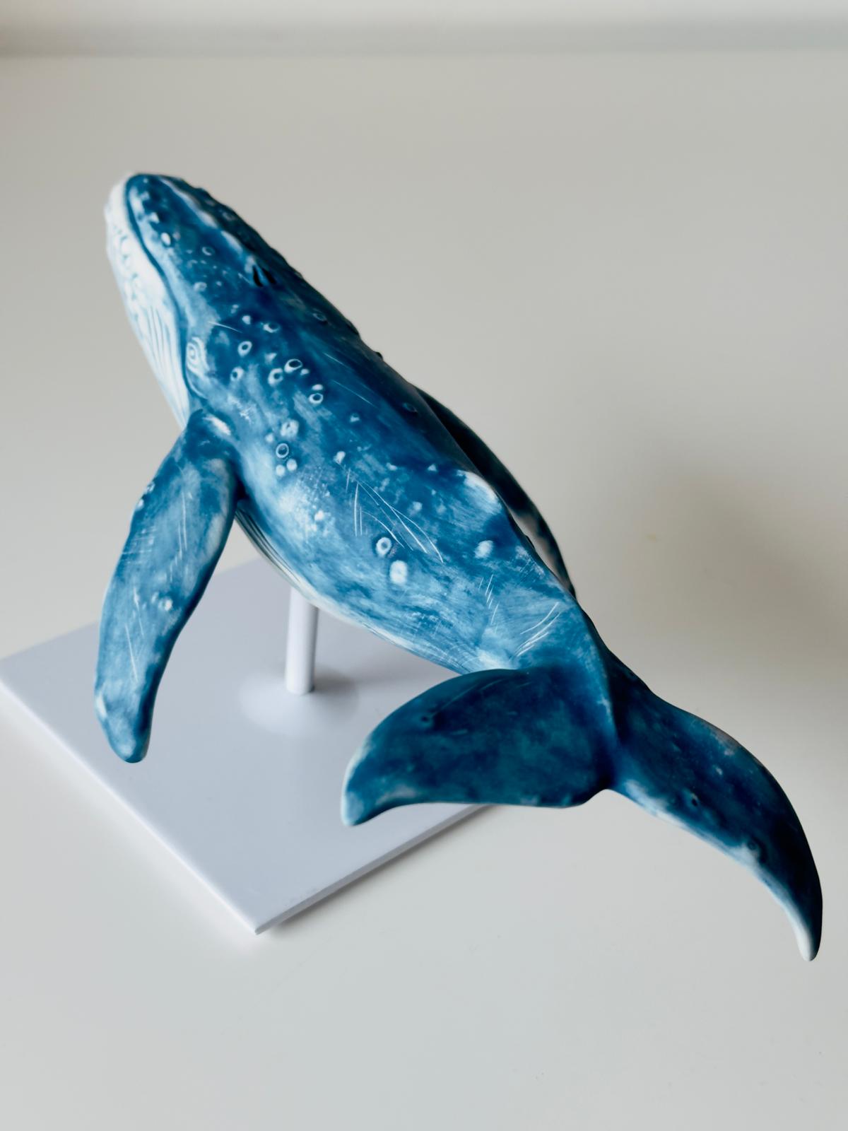 Porcelain Humpback Whale on a stand