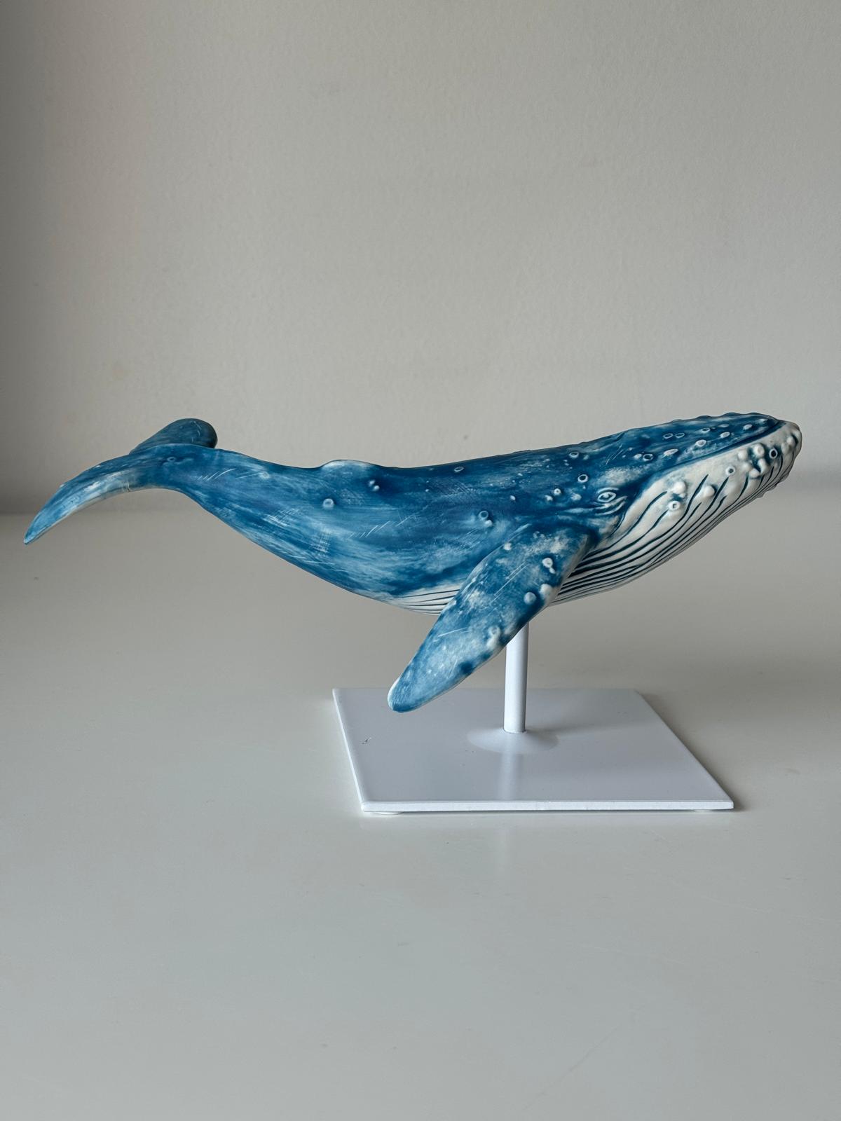 Porcelain Humpback Whale on a stand