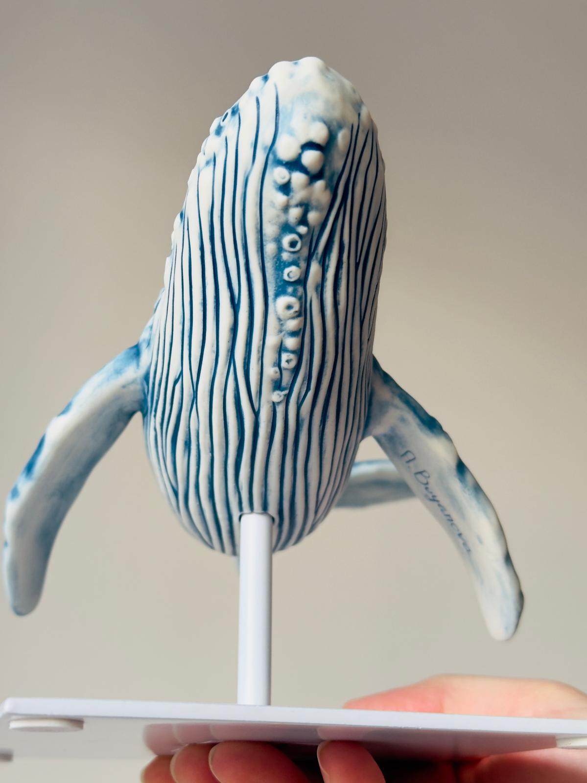 Porcelain Humpback Whale on a stand