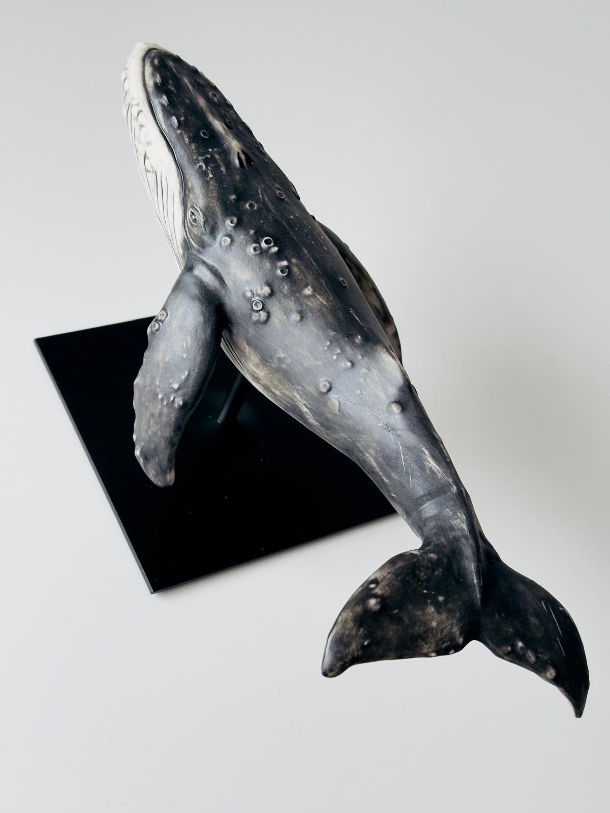 Porcelain Humpback Whale on a stand