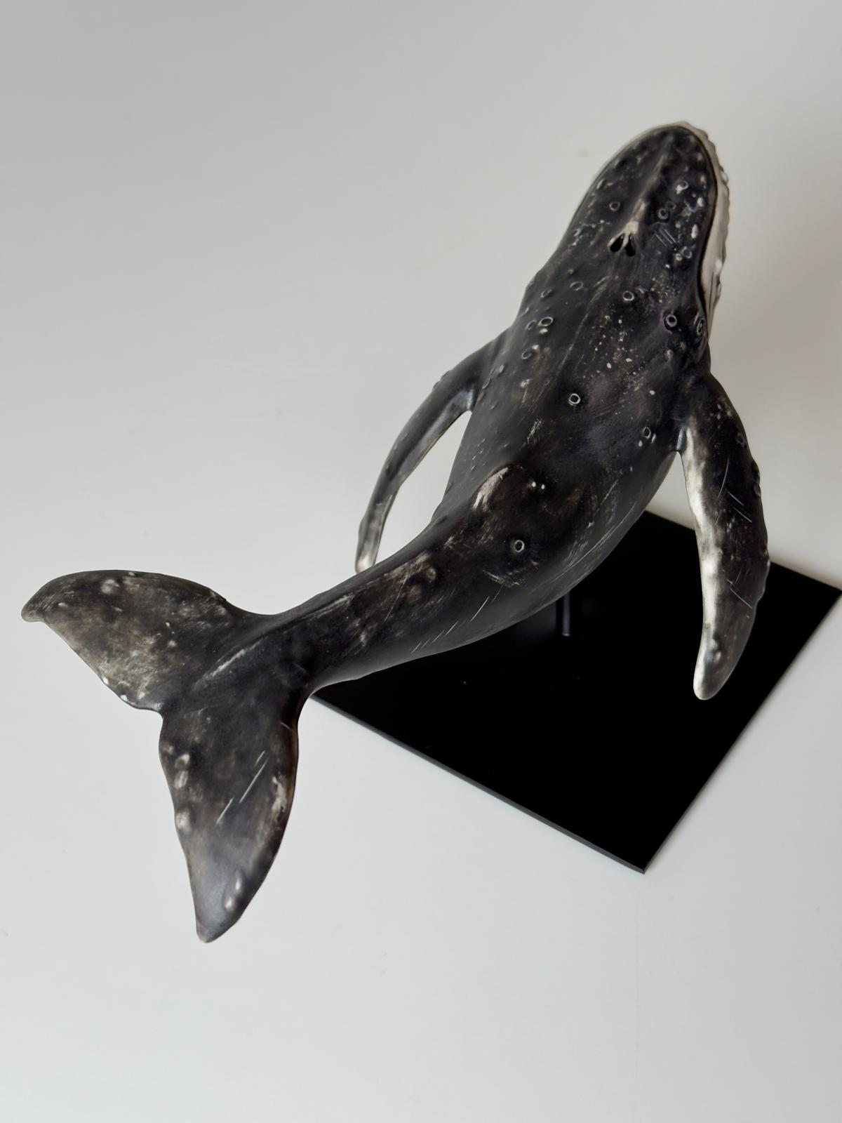 Porcelain Humpback Whale on a stand