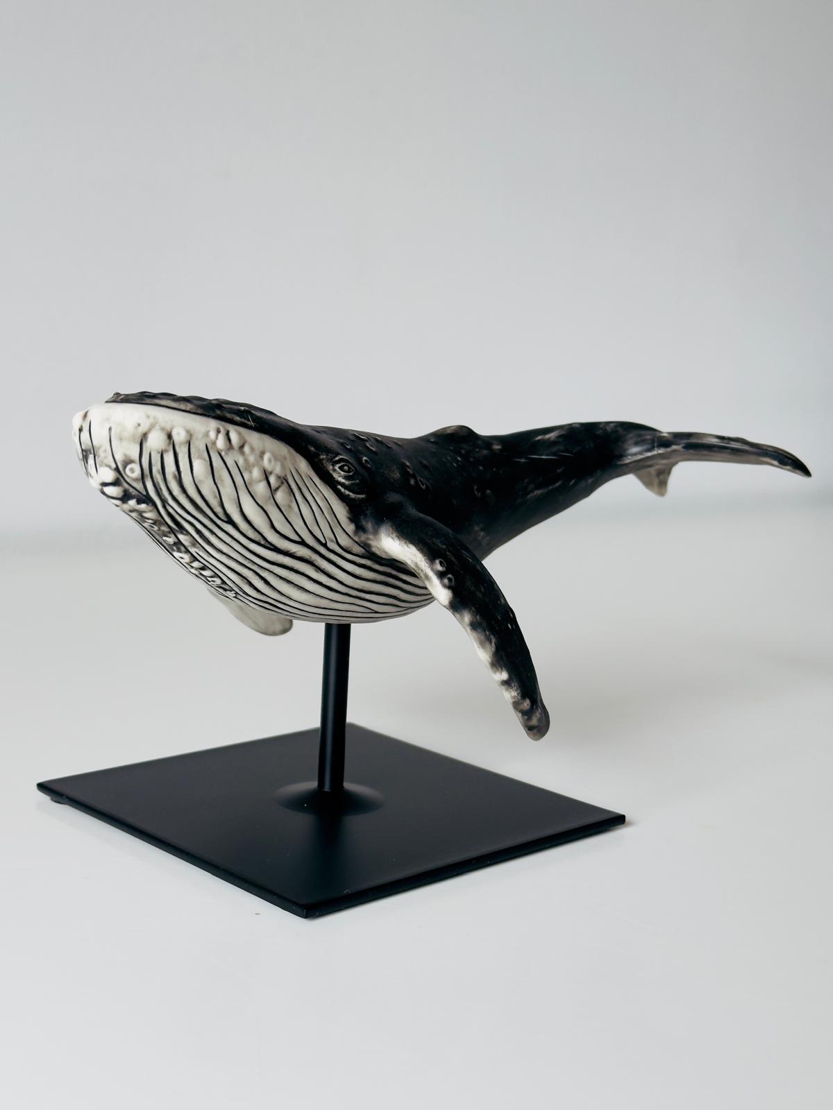 Porcelain Humpback Whale on a stand