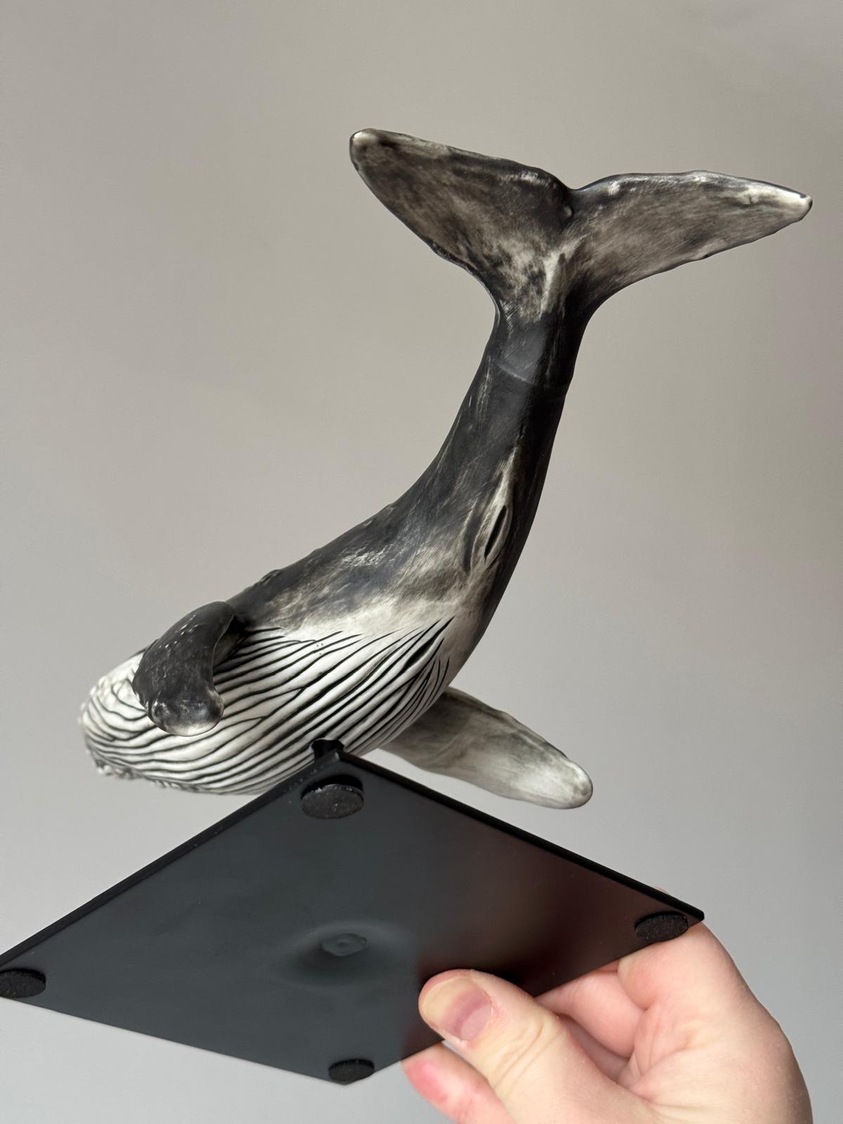 Porcelain Humpback Whale on a stand