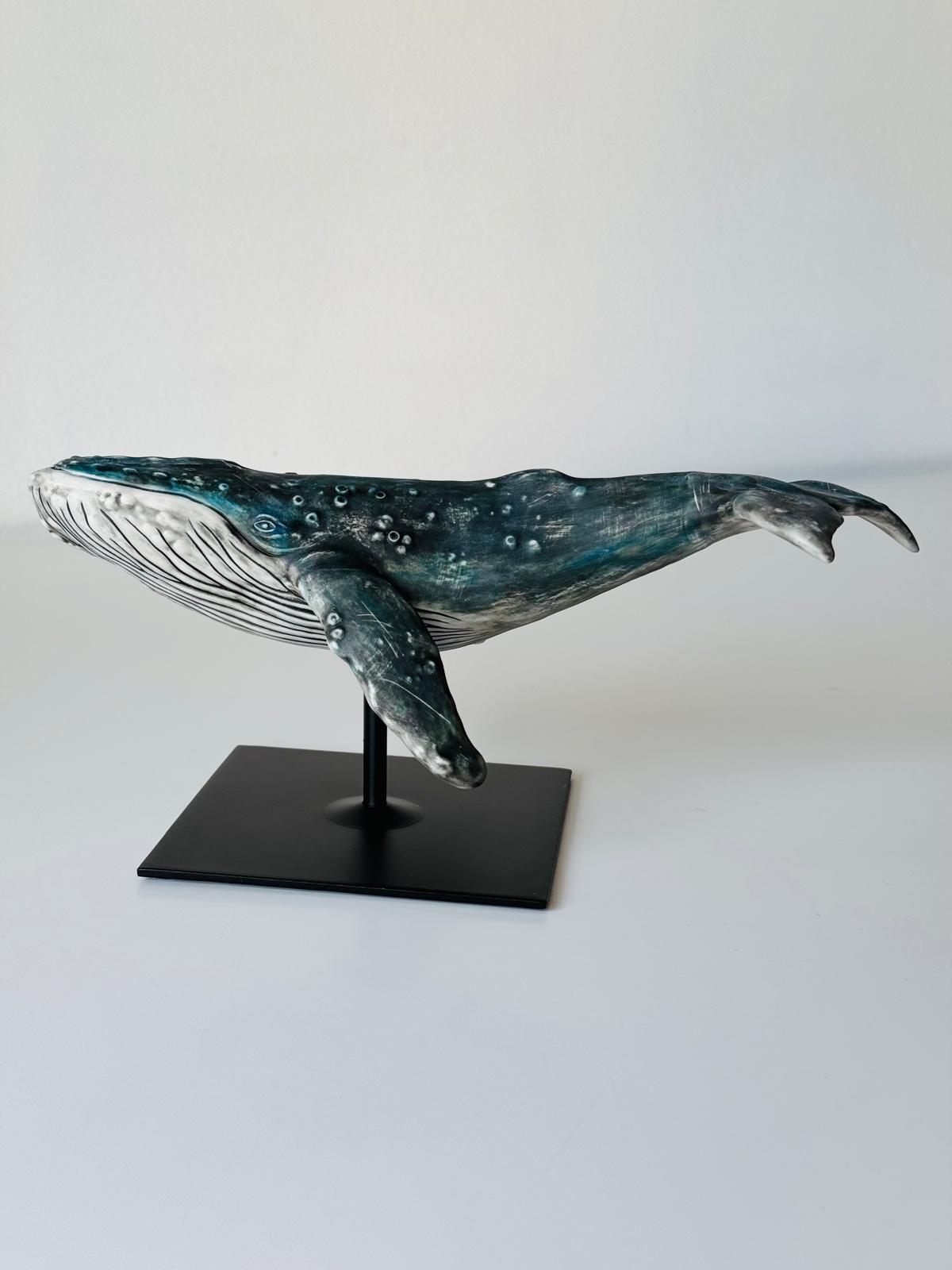 Porcelain Humpback Whale on a stand