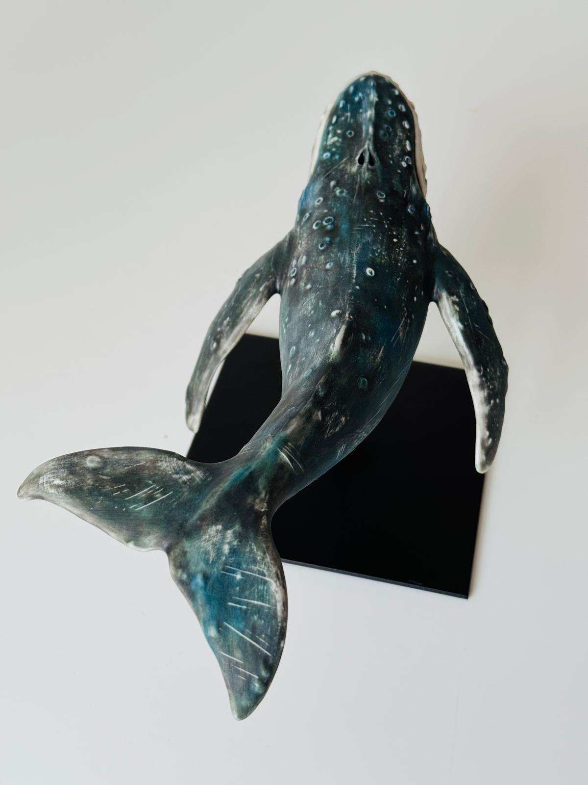 Porcelain Humpback Whale on a stand