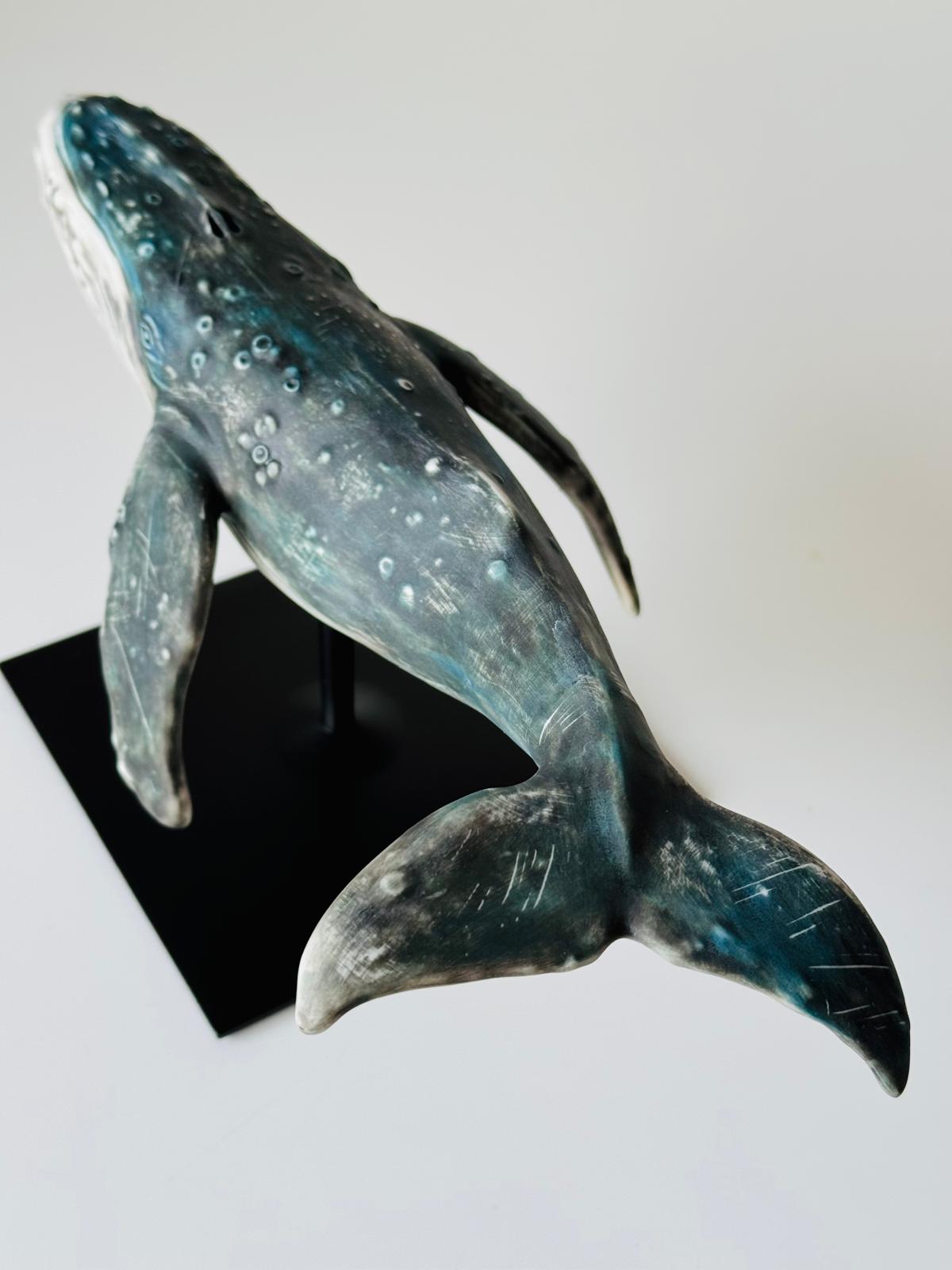 Porcelain Humpback Whale on a stand