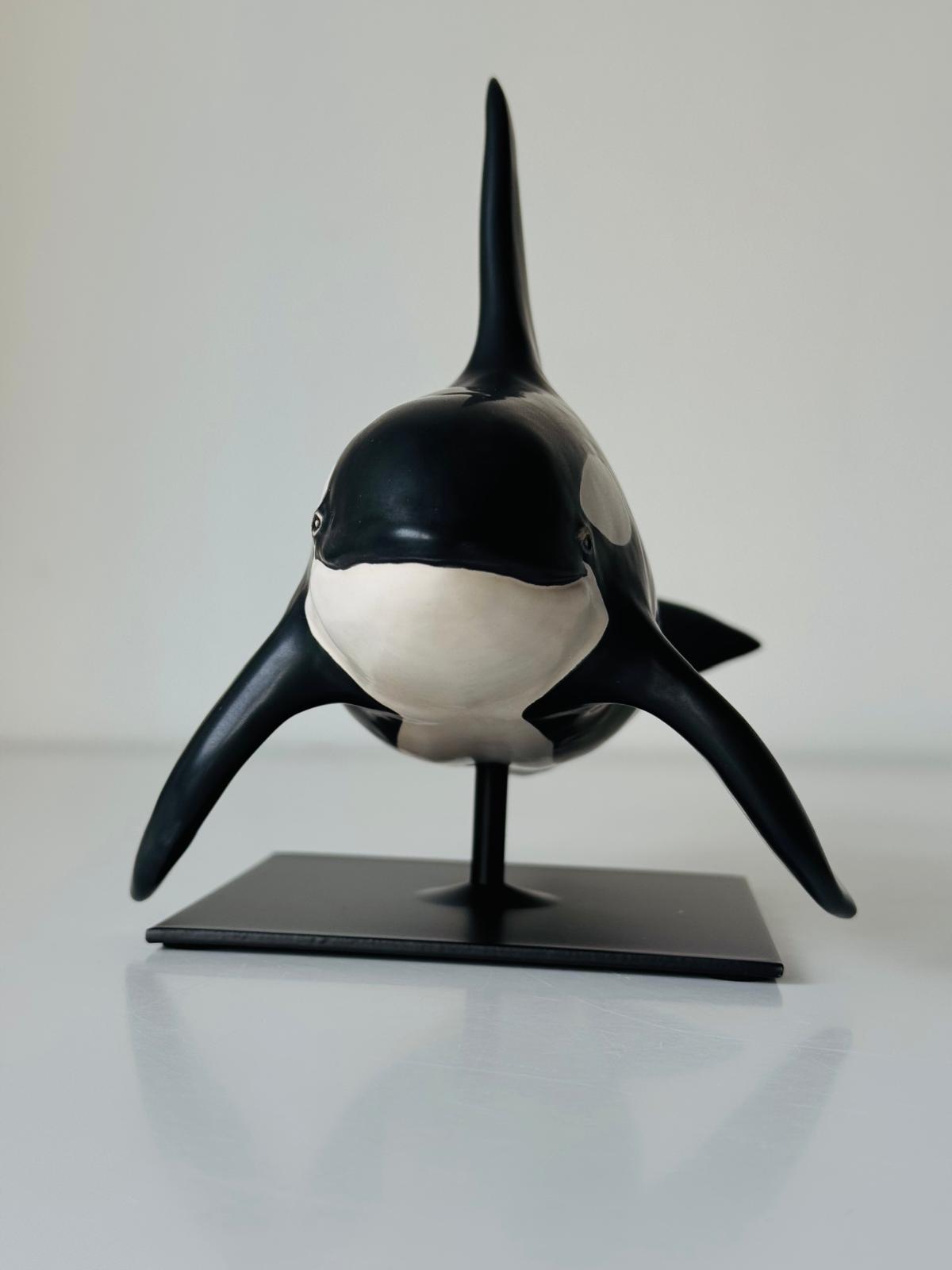 Male Orca on a stand