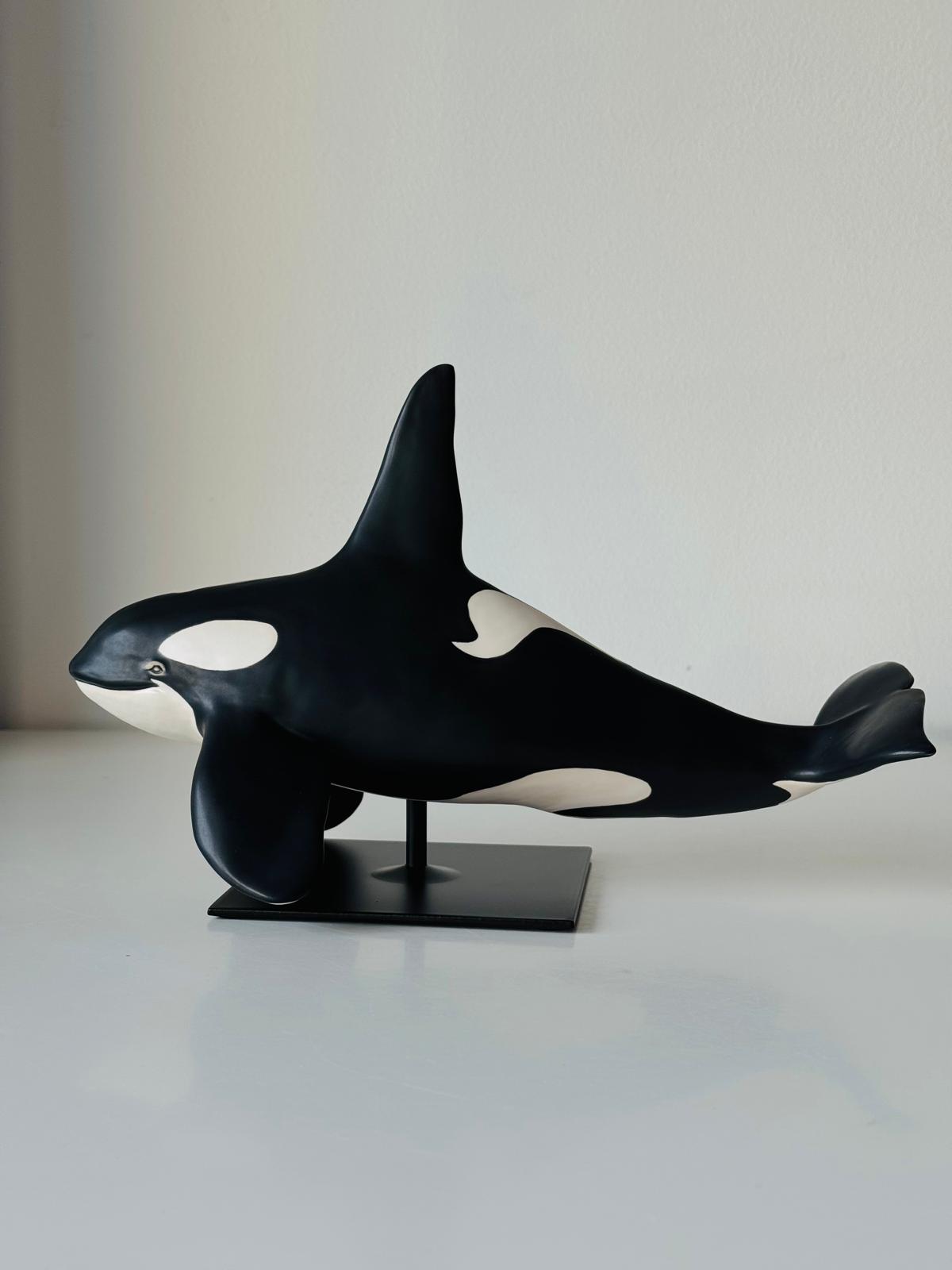 Male Orca on a stand